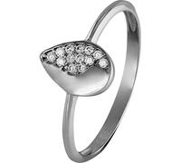 GoldDream Bague zirconia or blanc 8 carats taille 60 feuille blanche femmes GDR506J60