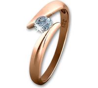 GoldDream Bague zirconia or rose 8 carats Gr. 58 Big zirconia Femme GDR512E58
