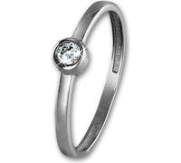 GoldDream Bague zirconium or blanc 8 carats Gr. 56 pierre blanche femmes GDR509J56