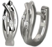 GoldDream Bijoux pour Femme Boucles d'oreilles Leaf Zirconia Créoles 333 Or Blanc D2GDO5633J