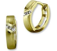 GoldDream blanc Créoles Lignes Zirconia Femmes 333 or jaune Boucles d'oreilles GDO542WY