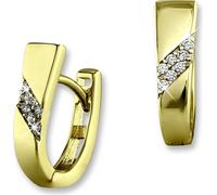 GoldDream blanc Créoles Trapèze Zirconium Femme 333 or jaune Boucles d'oreilles GDO534WY