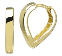 Golddream Boucle Doreille Créole Coeur 16mm Or Jaune 333 Bijoux Véritable Gdo5681y