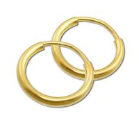 Golddream Boucle Doreille Créoles Dorées 13mm Bijoux Simplement Vrais Or Jaune 333 Gdo00013y
