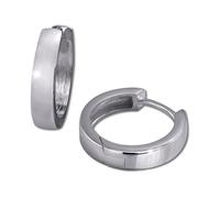 Golddream Boucles Doreilles Blanches 11mm 333 Or Blanc 8 Carats Boucles Doreilles Créoles Homme Femme Gdo5051m