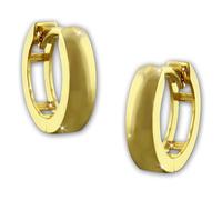 Golddream Boucles Doreilles En Or Créoles Mates 13mm Or Jaune Véritable 333 Femme Gdo5141y