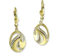 GoldDream Boucles d'oreilles Éventail Zirconia Femme 333 or jaune GDO554WY
