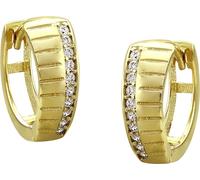 GoldDream Boucles d'oreilles femme motif zircon blanc Créoles 333 or jaune D2GDO523WY