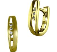 GoldDream Boucles d'oreilles Femme Rectangle Créoles Zirconium VRAI 333 Or Jaune bijoux de marque de haute qualité idéal comme idée de cadeau pour anniversaire mariage D2GDO537WY