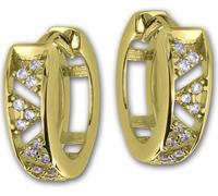 GoldDream Boucles d'oreilles Femme Triangles Créoles Zirconia VRAI or jaune 333 D2GDO5629Y