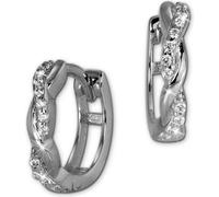 GoldDream Boucles d'oreilles femme zircon argent 12mm Créoles 333 or blanc 8K D2GDO5041J