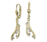 Golddream Boucles Doreilles Or Jaune Vrille Or 333 Zircone Blanc Boucles Doreilles Polies Gdo5665y