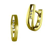 Golddream Boucles Doreilles Rectangle Zircon Cubique Or Jaune 333 Boucles Doreilles Créoles Femme Gdo537wy