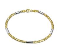 GoldDream bracelet 333 or bicolore œil de tigre 8 carats brillant 19cm GDA0289T