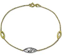 GoldDream bracelet or 333 bicolore glamour zirconium 8 carats 18,5cm GDA5018T