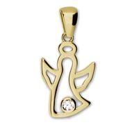 Golddream Collier Ange Pendentif Femme Zircone Collier Or Jaune 333 Gdh5063y