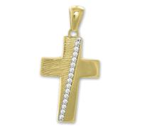 Golddream Collier Chaîne Or 333 Pendentif Croix Zircone Blanc 8 Carats Gdh514wy