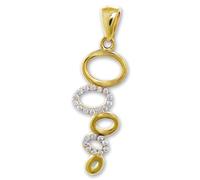 Golddream Collier Chaîne Pendentif Or 333 Ovale Zircone Blanc 8 Carats Gdh512wy