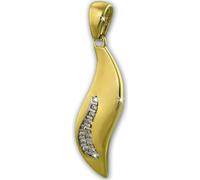 GoldDream Colliers Pendentif Zirconia 333 Or jaune 8K Vague Femme GDH500Y