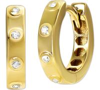 GoldDream Creole Dots Zirconia 12mm Boucle d'oreille en or jaune 333 Bijoux authentiques D2GDO5719Y
