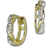 GoldDream Créoles 12mm Boucles d'oreilles 333 or jaune 8 carats Ranke Zirconia D2GDO5041Y
