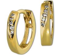 GoldDream Créoles 13mm Boucles d'oreilles 333 or jaune Elegance Zirconia D2GDO5001Y