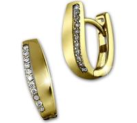 GoldDream Créoles Beauty zircon blanc Femme 333 or jaune Boucles d'oreilles GDO533WY