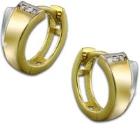 GoldDream Créoles bicolores zirconium Femme 333 or jaune Boucles d'oreilles GDO5101T