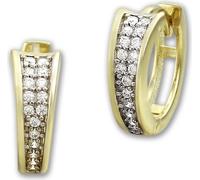 GoldDream Créoles Elegance zircon blanc Femme 333 or jaune Boucles d'oreilles GDO529WY