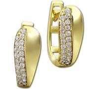 GoldDream Créoles Glamour Zirconia blanc Femme 333 or jaune Boucles d'oreilles GDO526WY