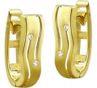 GoldDream Créoles Ligne Zirconium blanc Femme 333 or jaune Boucles d'oreilles 8K GDO524WY