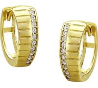 GoldDream Créoles motif zircon blanc Femme 333 or jaune Boucles d'oreilles 8K GDO523WY