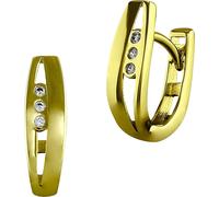 GoldDream Créoles Rectangle Zirconia Femme Boucles d'oreilles en or jaune 333 GDO537WY