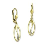 GoldDream Ellipse GDO553WY Boucles d'oreilles pendantes en or jaune 333 pour femme, Or, or jaune 333, 8 carats, Zircone cubique