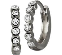 GoldDream Femme Bijoux Boucles d'oreilles Créoles en zirconium 333 or blanc D2GDO5628J