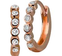 GoldDream Femme Boucles d'oreilles Créoles rose blanc D2GDO5628E
