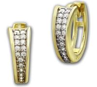 GoldDream Femme Boucles d'oreilles Elegance zircon blanc Créoles 333 or jaune D2GDO529WY
