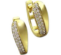 GoldDream Femme Boucles d'oreilles Glamour Zirconia blanc Créoles 333 or jaune D2GDO526WY