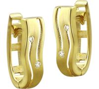 GoldDream Femme Boucles d'oreilles Ligne Zirconia blanc Créoles 333 or jaune D2GDO524WY