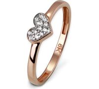 GoldDream Gold Bague 8 carats zircon blanc coeur T.56 333 or rose GDR503E56