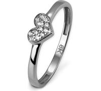 GoldDream Gold Bague 8 carats zircon blanc coeur T.58 333 or blanc GDR503J58
