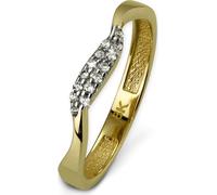 GoldDream Gold Bague 8 carats zircon blanc vague T.56 333 or jaune GDR501Y56