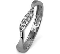 GoldDream Gold Bague 8 carats zircon blanc vague taille 60 333 or blanc GDR501J60