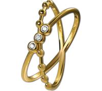 GoldDream Gold Bague croisée taille 60 333 zirconium or jaune femmes GDR566Y60