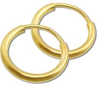 GoldDream Gold Créoles 13mm 333 or jaune Boucles d'oreilles Simply Bijoux authentiques GDO00013Y