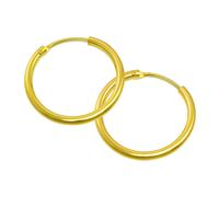 GoldDream Gold Créoles 15mm 333 or jaune Boucles d'oreilles Simply Bijoux authentiques GDO0021Y