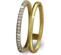 GoldDream Gold Double Bague 8 carats Zirconia Gr.56 333 Or Jaune GDR505Y56