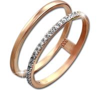 GoldDream Gold Double Bague 8 carats Zirconia T.54 333 Or Rose GDR505E54
