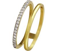 GoldDream Gold double bague 8 carats zirconium taille 58 333 or jaune GDR505Y58
