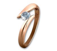 GoldDream Bague zirconia or rose 8 carats Gr. 58 Big zirconia Femme GDR512E58